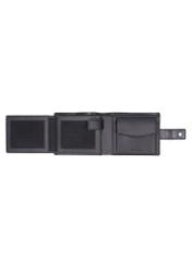 Black men's leather wallet PORMS-0731-99(Z26), product view inside on white background.