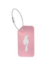 Pink luggage tag AW-012-0003-5B(W26), front product view on white background.
