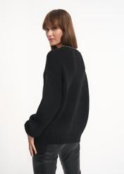 Black women's sweater with OCHNIK logo SWEDT-0163-99(Z22)-03