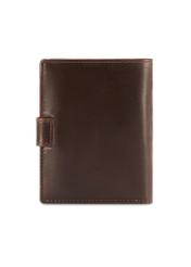 Medium brown men's wallet made of genuine leather PORMS-0670-89(Z25), product view from the back on a white background.