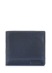 Men's navy blue leather wallet PORMS-0009-69(W24)-01