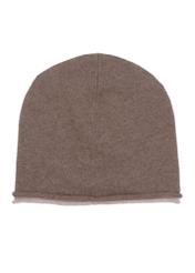 Women's cashmere hat in cool beige color CZADT-0043-1K(Z26), product view from the back on a white background.