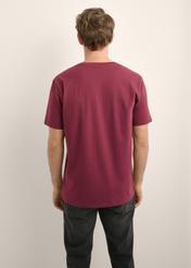 Men's burgundy T-shirt TSHMT-0120-4D(Z26), product view from the back on the model. Half of the silhouette visible.