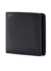 Men's leather black wallet PORMS-0629A-9I(W26), diagonal product view on white background.