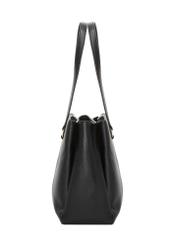 Black women's shopper bag TOREC-1260-9I(Z26), side product view on white background.