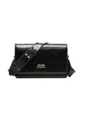 Black elegant leather women's handbag TORES-1356-9F(Z26), front product view on white background.