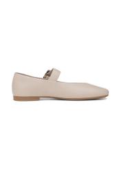 Women's leather ballerinas in cool beige color BUTYD-1244-1K(W26)