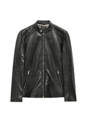 Men's leather jacket with stand-up collar KURMS-0298L-99(KS)