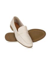 Women's cream leather moccasins BUTYD-1074-12(W24)-04