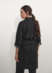 Black women's coat with straps KURDT-0439-99(W24)-04