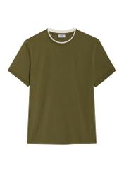 Light green cotton plain men's T-shirt TSHMT-0155-8A(Z26) - front product view, on white background.