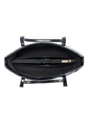 Black women's shopper bag TOREC-1206-9F(W26) - product view from above, on a white background.