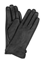 Women's black leather gloves REKDS-0001-99(Z24)