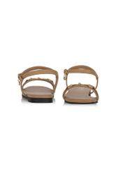 Beige leather sandals with buckle BUTYD-1056-81(W24)-05