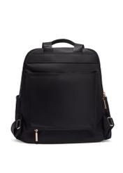 Black women's backpack TOREN-0357-99(Z26) - product view from the back, on a white background.