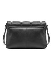 Black leather handbag TORES-1197-99(Z25), back view of the product on a white background.