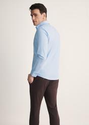Light blue men's shirt KOSMT-0350-62(Z25), product view from the back on the model, half of the silhouette visible.