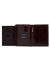 Men's brown leather wallet PL-190-1H(KS), product view inside on white background.