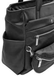 Nylon women's handbag with pouch TOREN-0326-99(Z25), close-up of the product detail on a white background.
