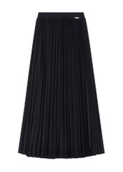 Black women's pleated skirt SPCDT-0096-99(Z25), front product view on white background.