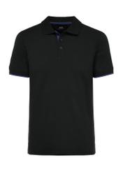 Black men's cotton polo shirt POLMT-0045B-99(W25)