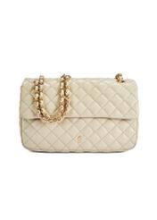 Cream quilted chain bag TOREC-0443E-12(Z25), front product view on white background.