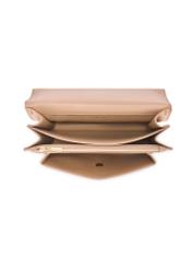 Beige women's handbag with monogram TOREC-1155-1A(W26), product view from the back on a white background.