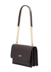 Brown women's handbag with monogram TOREC-1155-1I(Z26), diagonal product view on a white background.