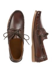 Men's dark brown leather shoes BUTYM-0540-1I(W26), top view of the product on a white background.