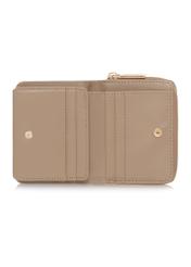 Small beige women's wallet with monogram POREC-0349-81(Z24)-04