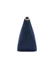 Small denim women's handbag TOREN-0335-7H(W26), product view from the front on a white background.