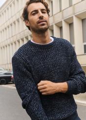 Navy blue men's sweater SWEMT-0183-68(Z25)