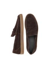 Men's brown leather moccasins BUTYM-0498-1I(W26), top view of the product on a white background.