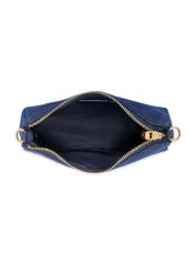 Small denim women's handbag TOREN-0335-7H(W26), product view from the inside on a white background.