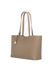 Large women's handbag in cool beige color TOREC-1258-1K(Z26), diagonal view of the product on a white background.