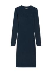 Fitted midi dress with sequins SUKDT-0242-68(Z25), front product view on white background.