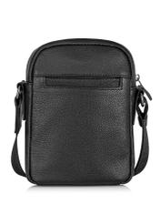 Black leather men's pouch TORMS-0439B-99(Z25) - back view of the product on a white background.