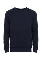 Navy blue men's basic sweater SWEMT-0114-69(Z23)-04