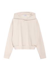 Light beige women's hooded sweatshirt BLZDT-0118-80(Z25), front product view on white background.