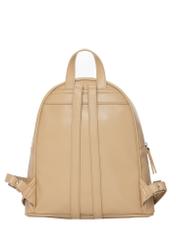 Beige women's backpack TOREC-1263-1B(Z26). Back view on white background.