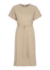 Beige dress with belt SUKDT-0158-80(W23)-04