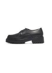 Black leather women's shoes BUTYD-1310-99(Z26), side view of the product on a white background.