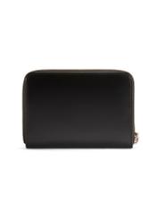 Black leather women's wallet PORES-0976-99(Z25), product view from the back on a white background.