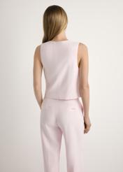 Light pink women's vest KAMDT-0032-5A(W26), back view of the product on the model. Half of the silhouette visible.
