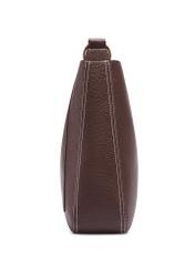 Brown women's hobo bag TOREC-1257-1H(Z26), product view from the side on a white background.
