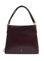 Burgundy leather women's shopper handbag TORES-0636-4D(Z26), front product view on white background.