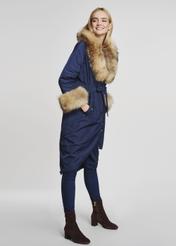 Warm women's jacket with an elongated form KURDT-0155-69(Z21)-07