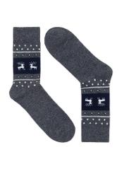 Christmas gray men's socks SKAMT-0190-91(Z24)-01