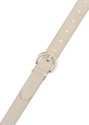 Reversible black and gray women's belt PASDS-0175B-92(Z25), view of the product buckle on a white background.