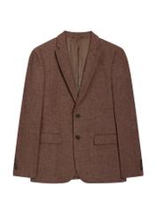 Brown men's wool jacket MARMT-0026-1I(Z26) - front product view, on white background.